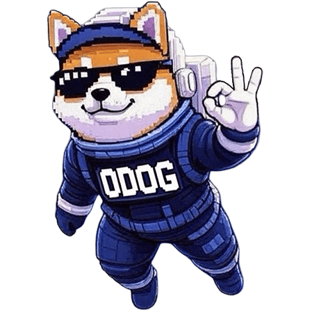 Pixel art ODOG with Odin platform elements